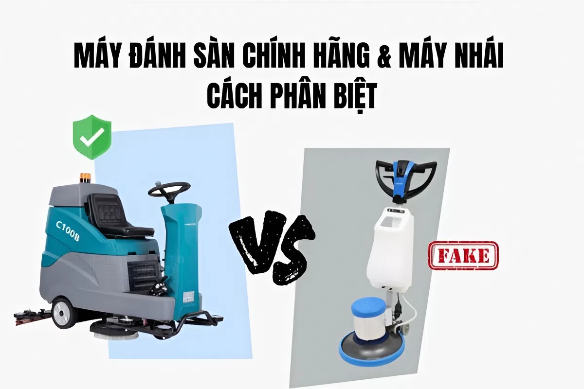 Phân biệt máy chà sàn thật giả và dấu hiệu nhận biết